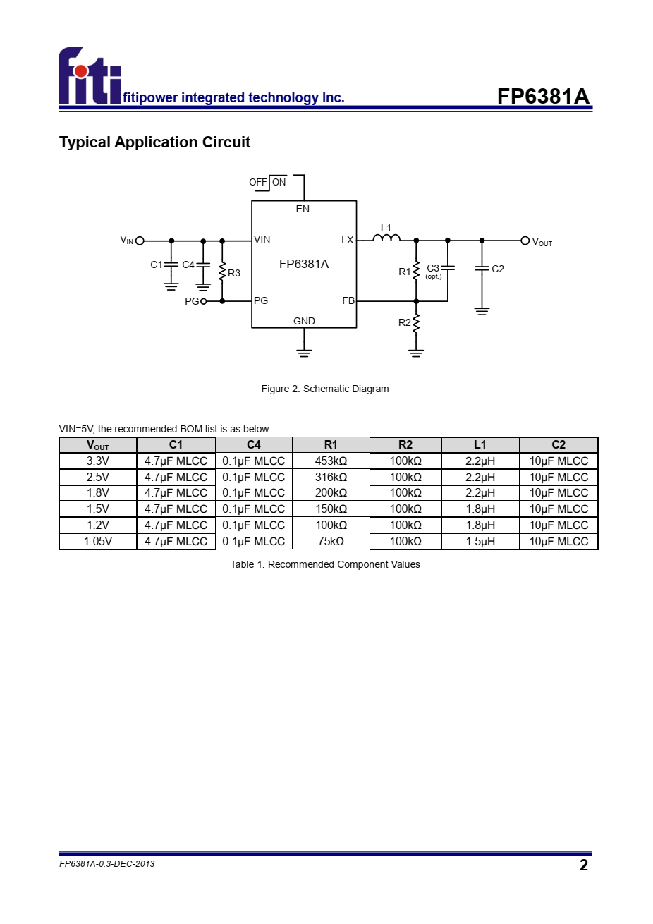 常用FP6381A降压稳压输出芯片