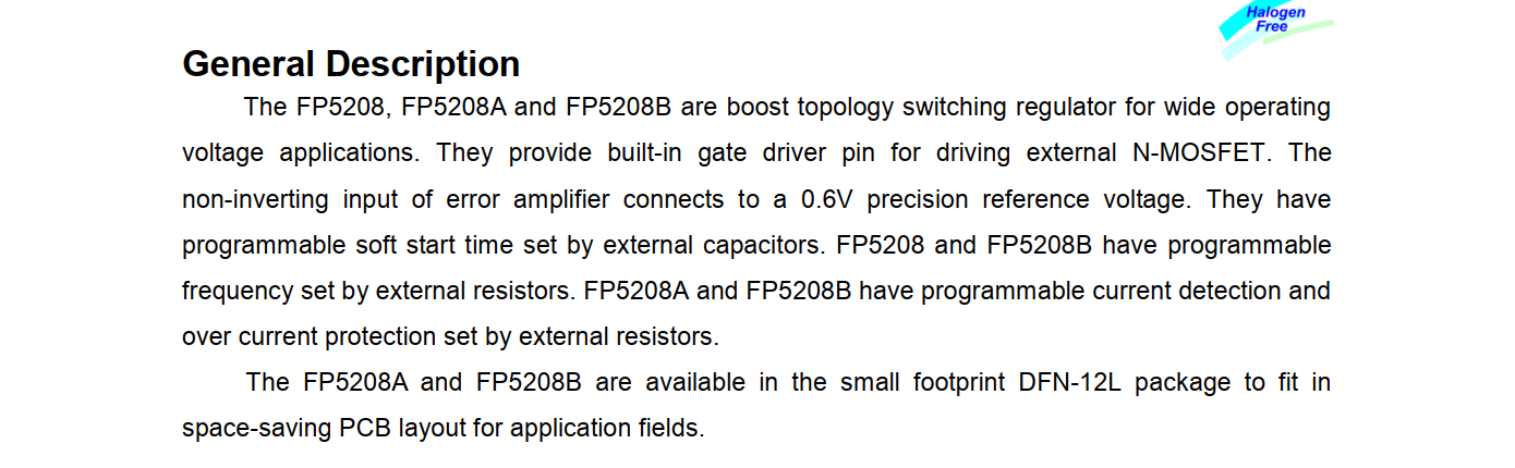 FP5208代理商，原装现货，技术支持