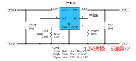 PW1503可调3A限流芯片，适用于USB口