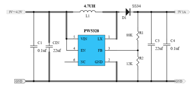 2.4V升3.3V，2.4V升3V，1A大电流升压芯片