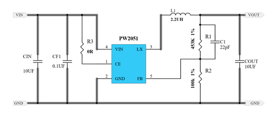5V降压转3.3V，5V转3V电路图芯片