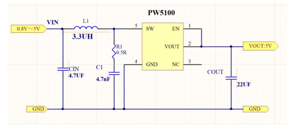 3.7V升压5V，3.7V转5V电路图芯片