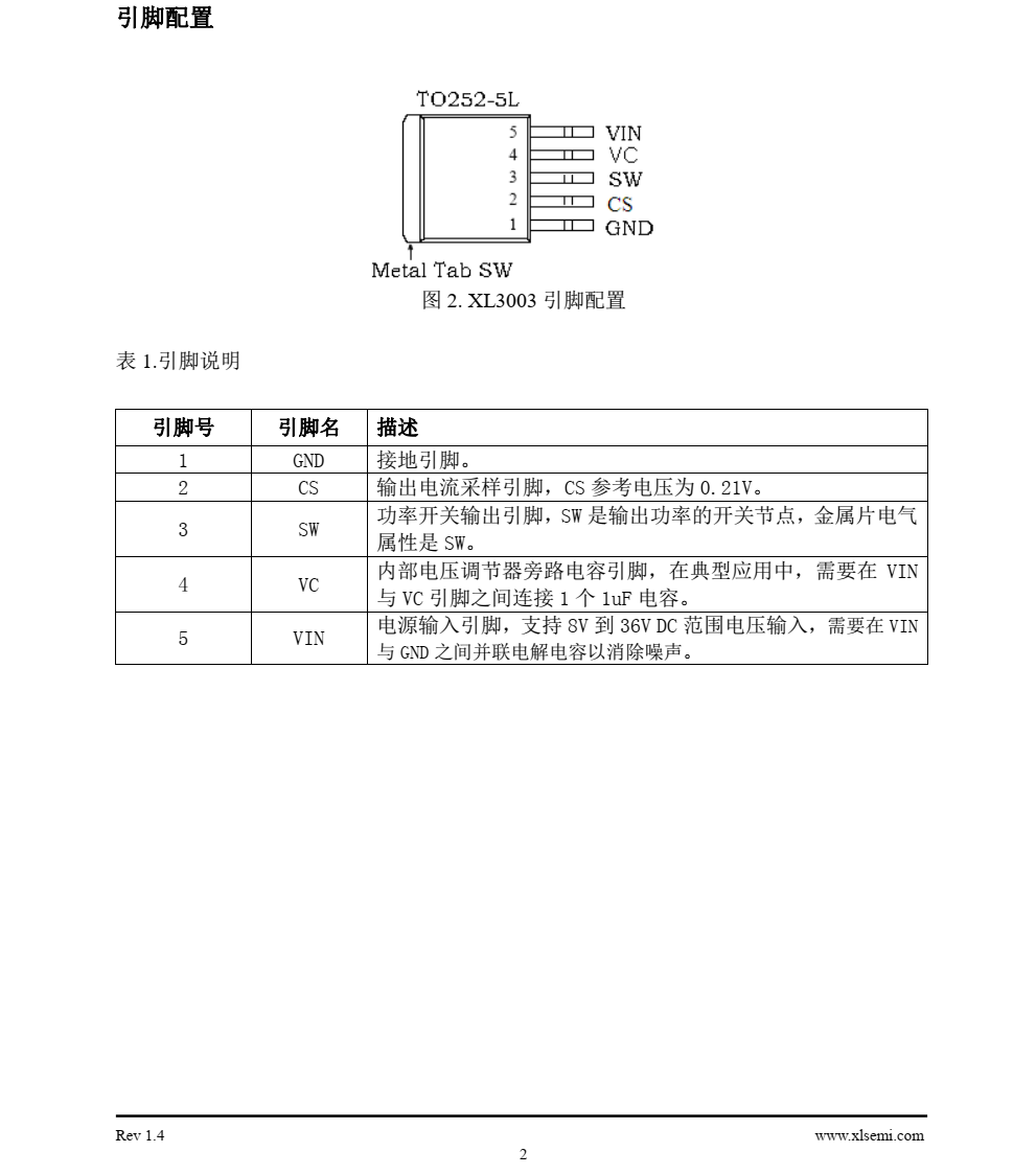XL3003是一款降压恒流型LED驱动器，可工作在DC8V到36V输入电压范围
