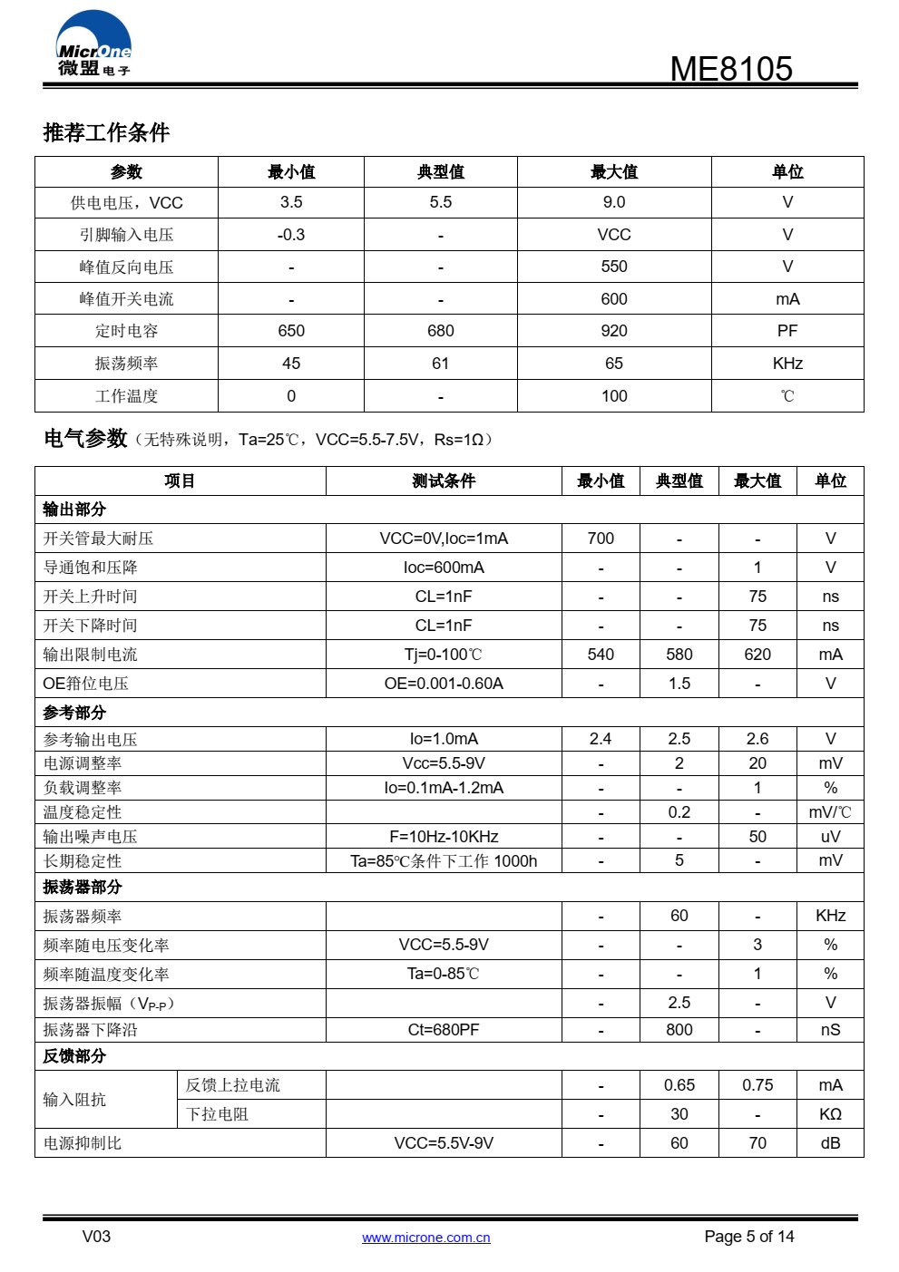 ME8105高性能电流模式PWM控制器，专为高性价比AC/DC 转换器设计