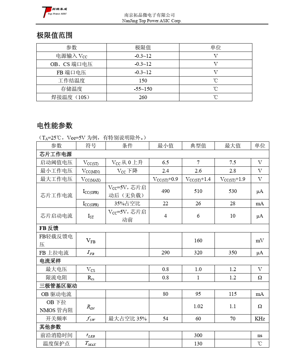 高性能 PWM/PFM 20W AC-DC 控制器—TP1002