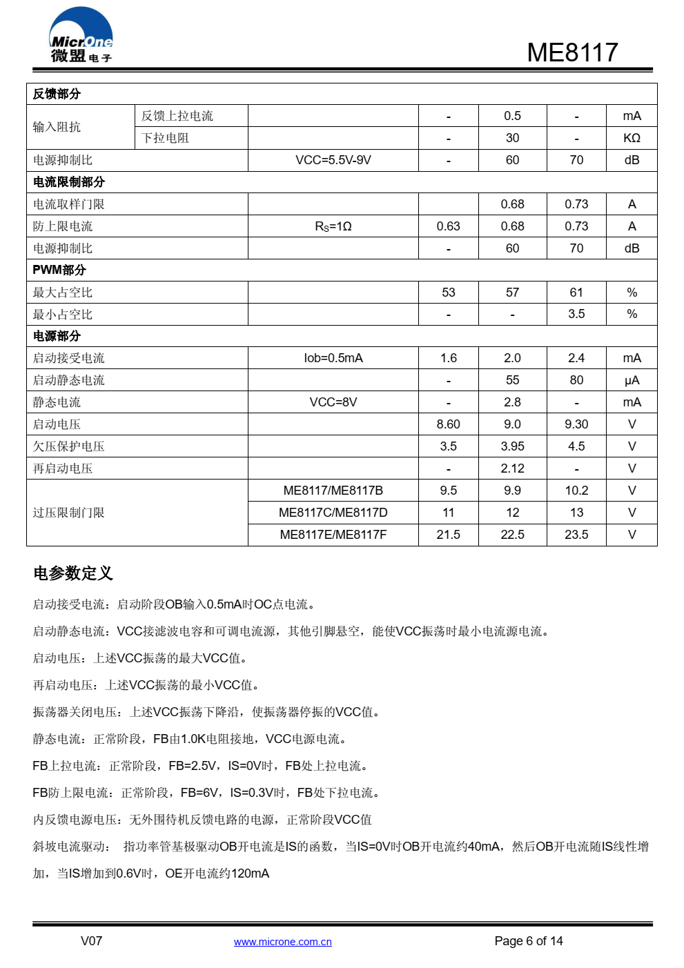 ME8117高性能电流模式PWM控制器，专为高性价比AC/DC 转换器设计