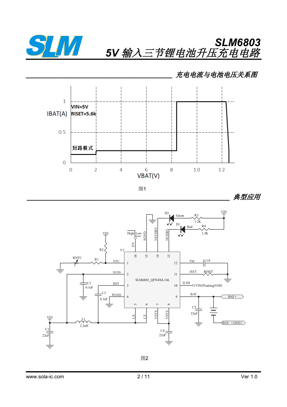 SLM6803是一款面向5V适配器的三节锂电池同 步升压充电电路