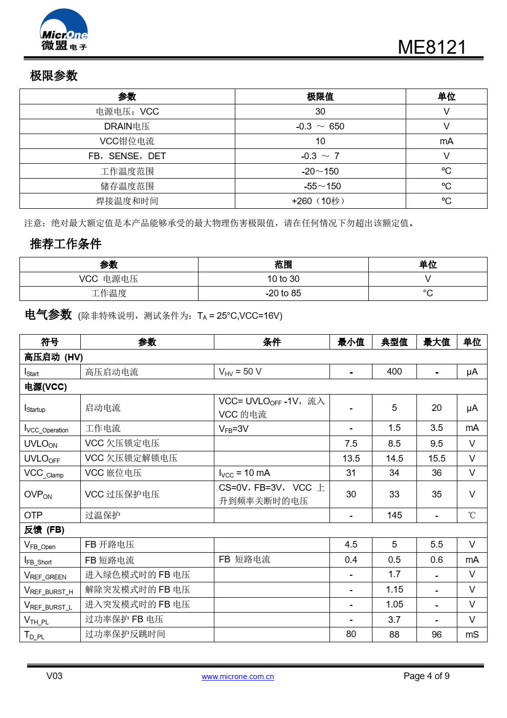 ME8121 是一个电流模式准谐振 PWM 控制器， 内置 650V/2A 功率 MOSFET