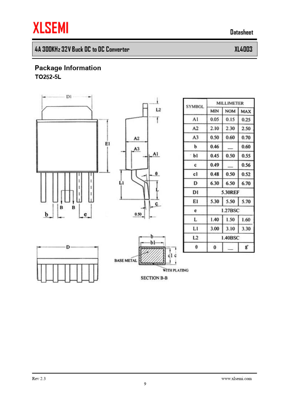 XL4003为300KHz固定频率  PWM降压（降压）DC/DC转换器
