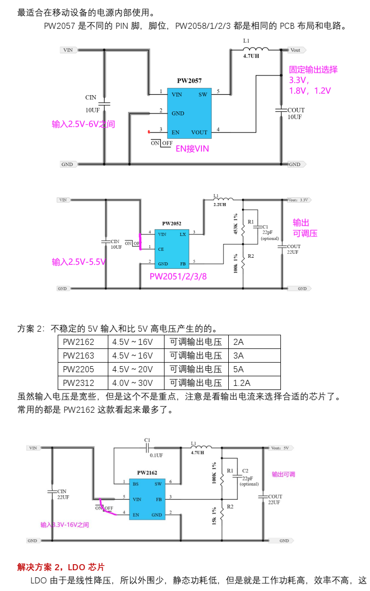 3.7V降压3V，5V降压3V的升降压电路和芯片