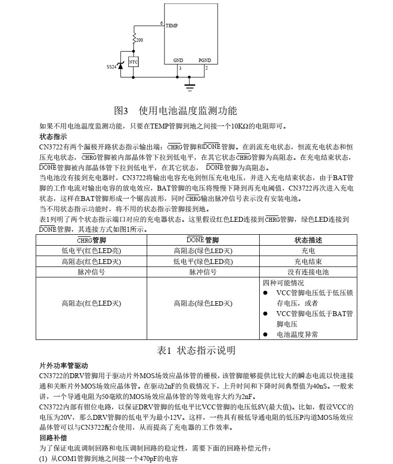 锂电池充电芯片CN3722