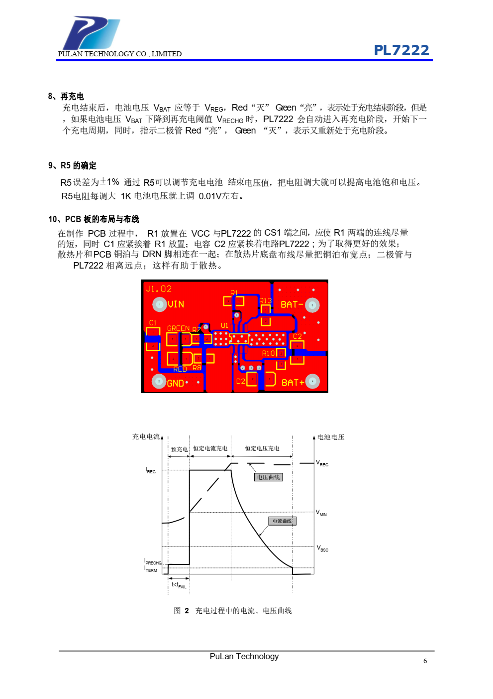 PL7222 是一款专门为高精度的线性锂电池充电器而设计的电路，非常适合那些低成本、便携 式的充电器使用
