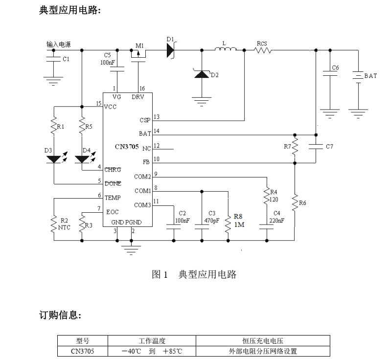锂电池充电芯片CN3705