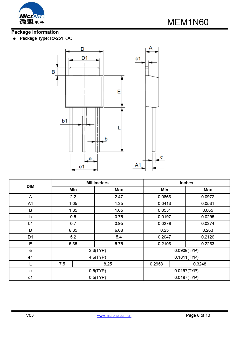 MEM1N60 N沟道功率MOSFET