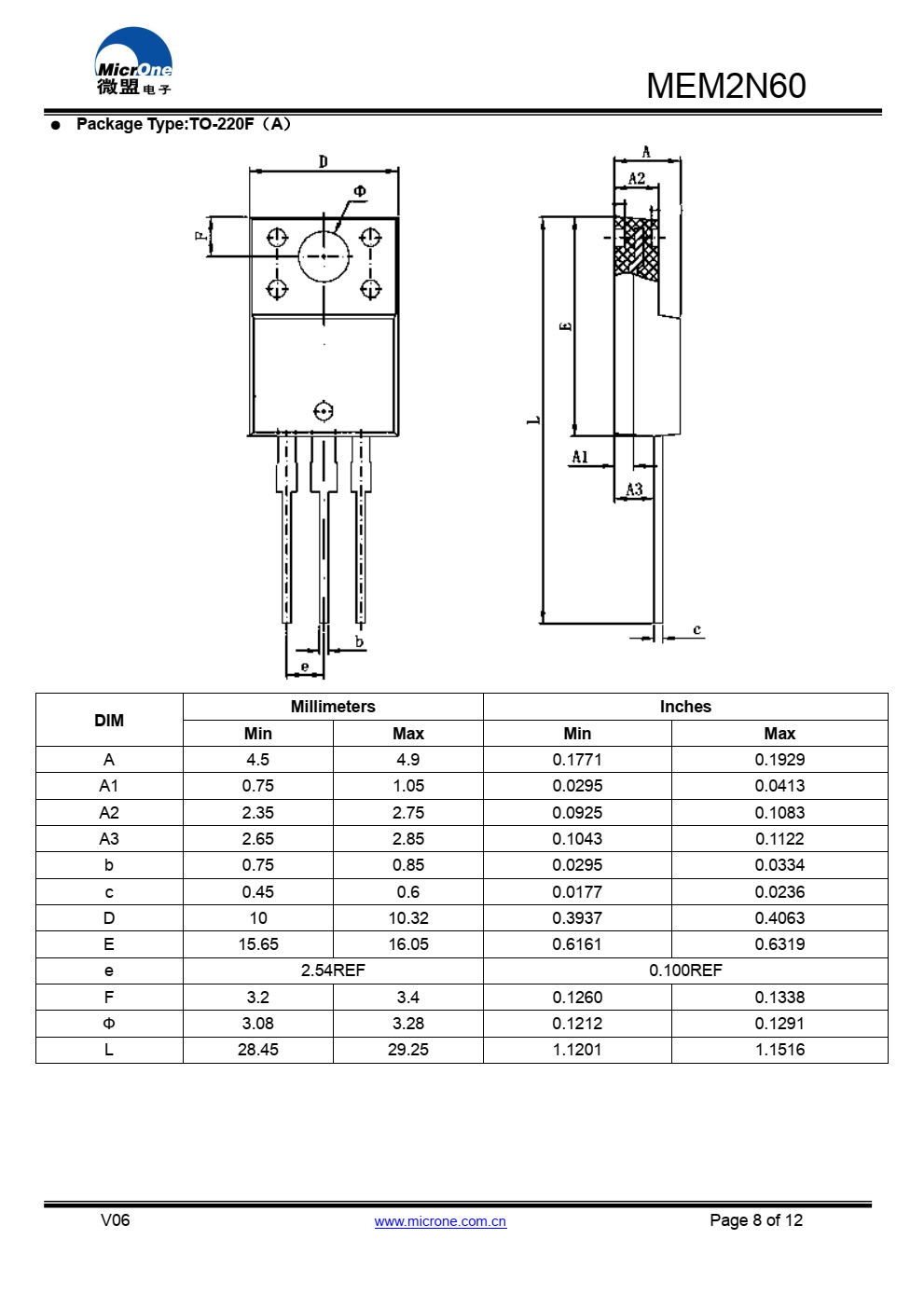 MEM2N60 N沟道功率MOSFET