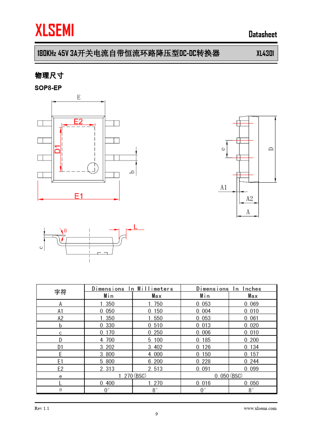 XL4301是一款高效降压型DC-DC转换 器，可工作在DC8V至40V输入电压范围， 低纹波， 内置功率MOSFET