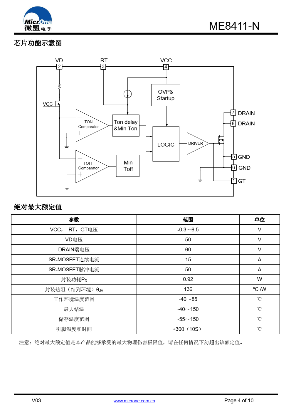 ME8411-N 是一款高性能次级同步整流驱动芯片。 通过驱动内部一个低导通电阻 N 型 MOSFET