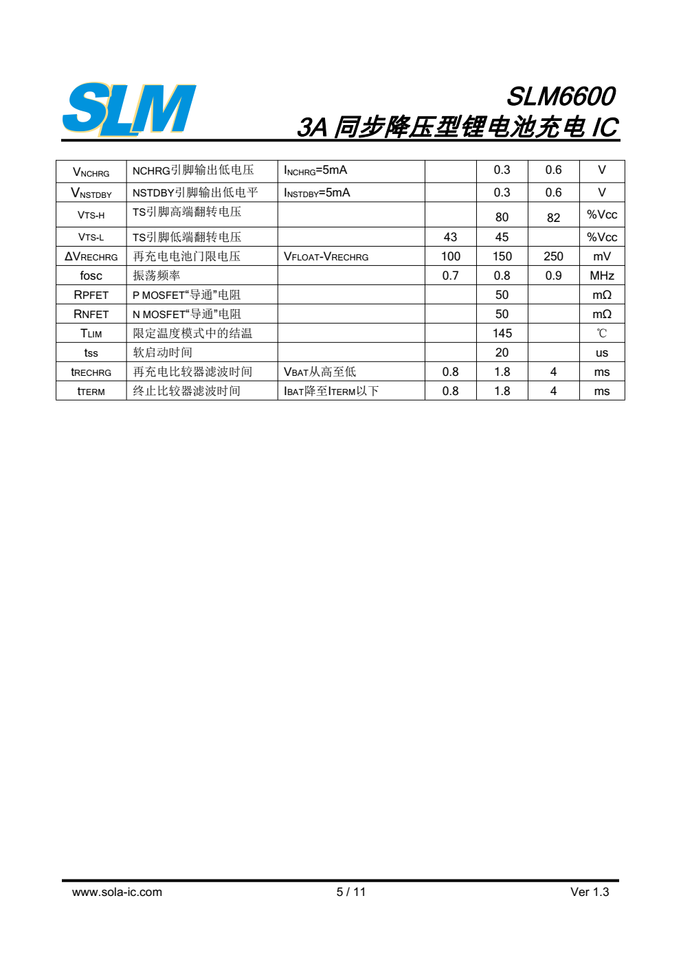 SLM6600 是一款面向5V交流适配器的3A锂 离子电池充电器