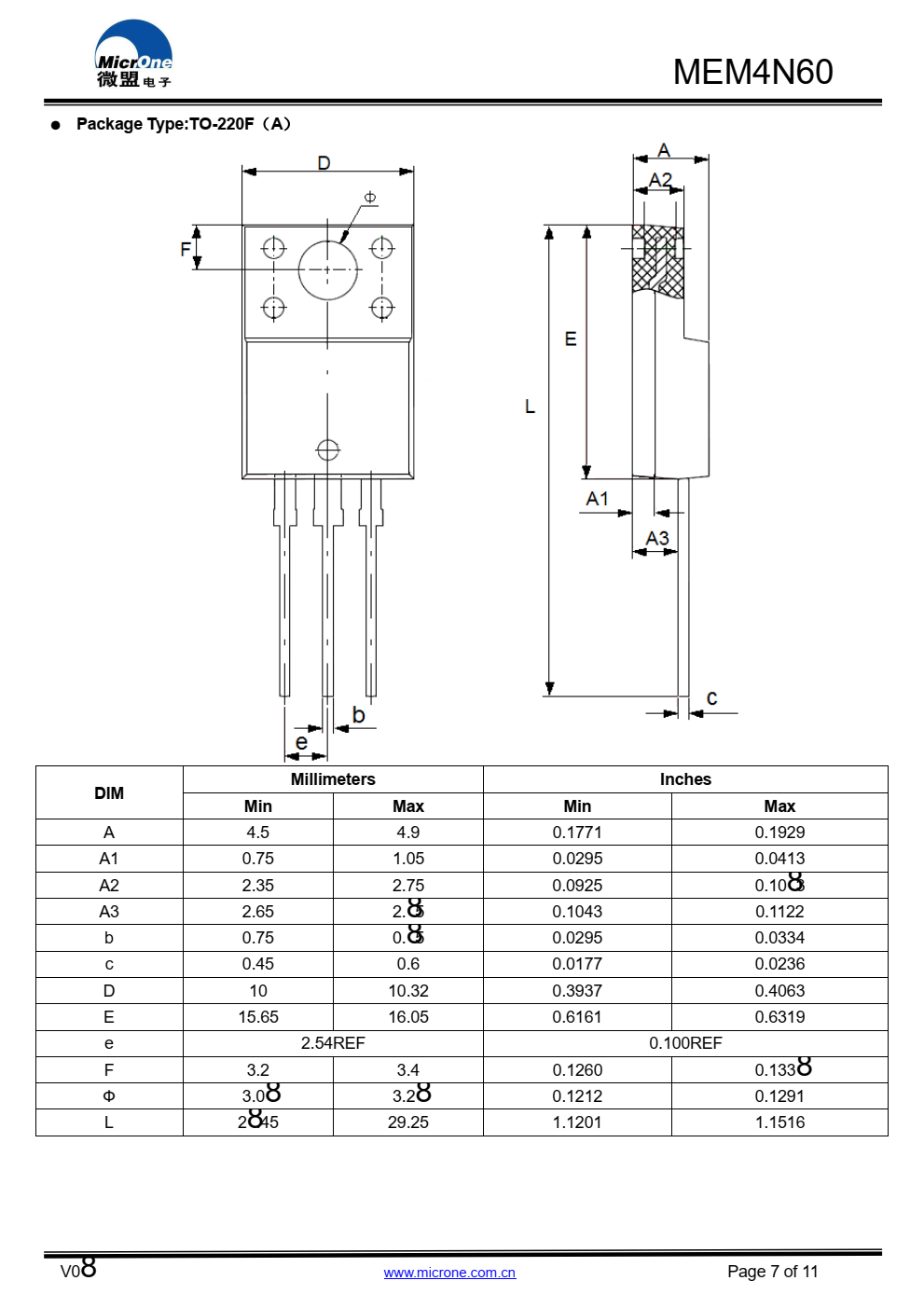 MEM4N60 N沟道功率MOSFET