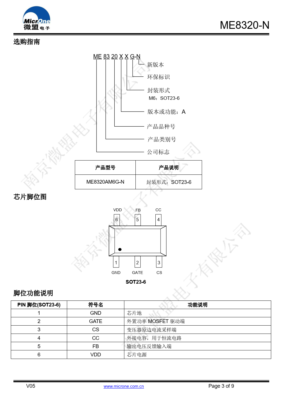 ME8320-N 是一款满足六级能效标准原边反馈准谐 振模式的小功率 AC/DC 电源控制芯片