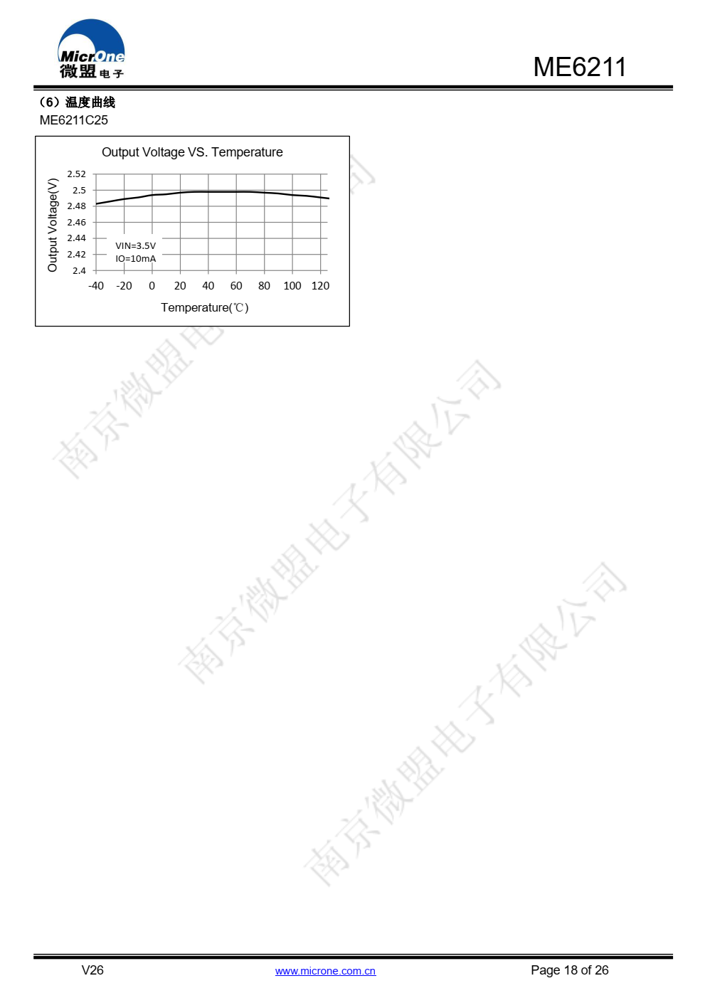 ME6211 系列是以 CMOS 工艺制造的高精度，高纹 波抑制比，低噪音，超快响应低压差线性稳压器