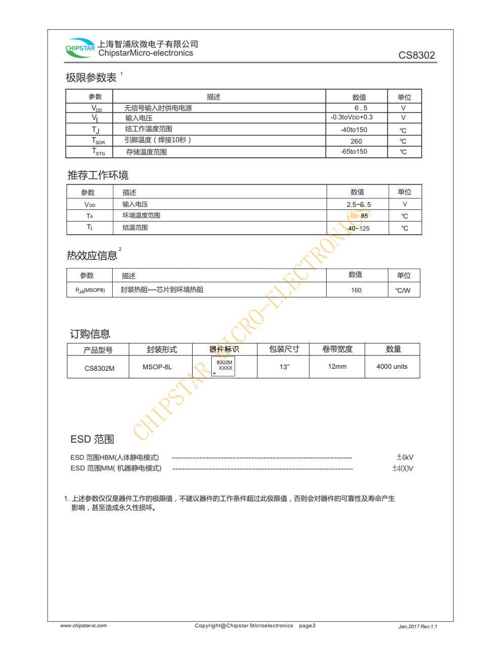 CS8302是一款高效率,超低EM30w单声道D类频放大器