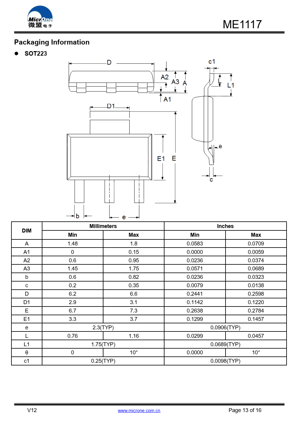 ME1117系列具有高精度、低噪音、，  LDO电压调节器，能够提供  输出电流超过1.0A，具有  1.0A时的最大压降为1.3V
