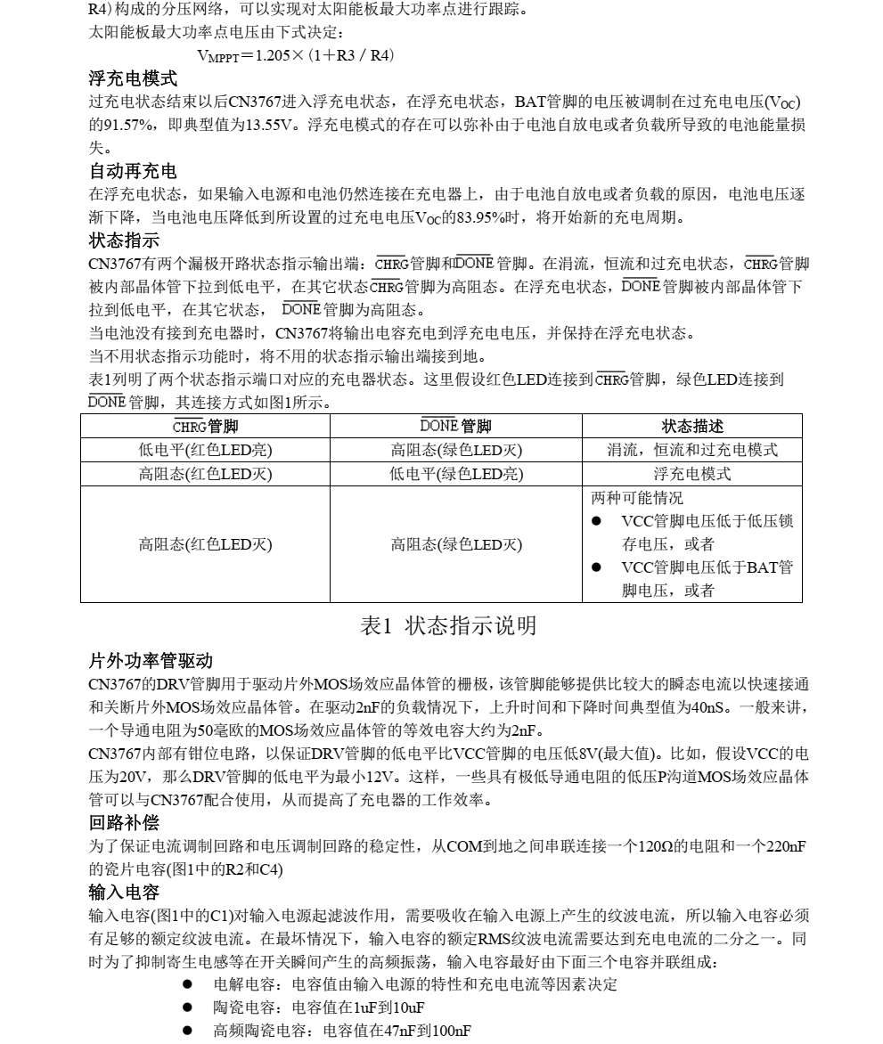 太阳能铅酸电池充电芯片CN3767