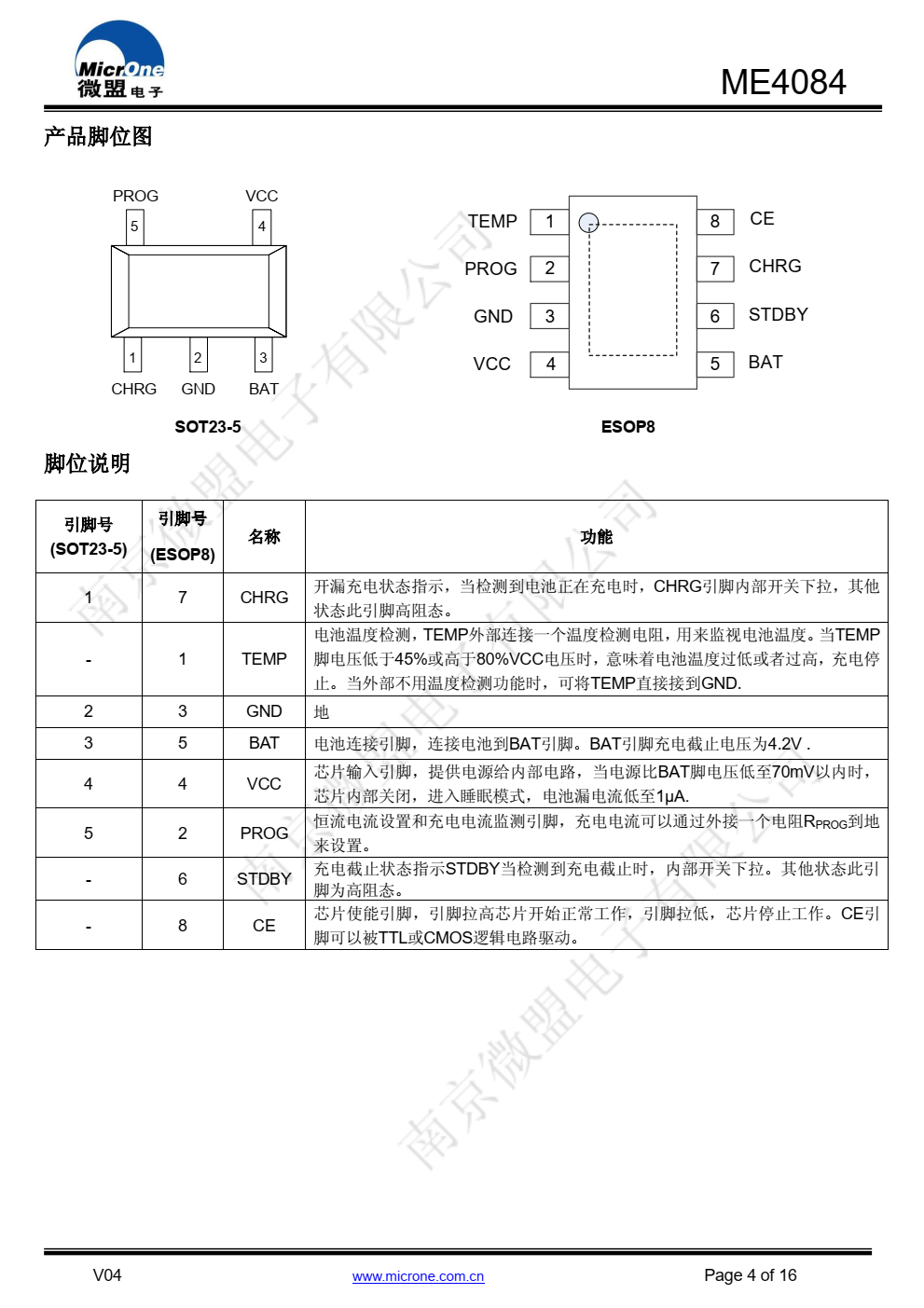 ME4084是一款耐压24V的单节锂离子电池恒压恒 流充电管理芯片