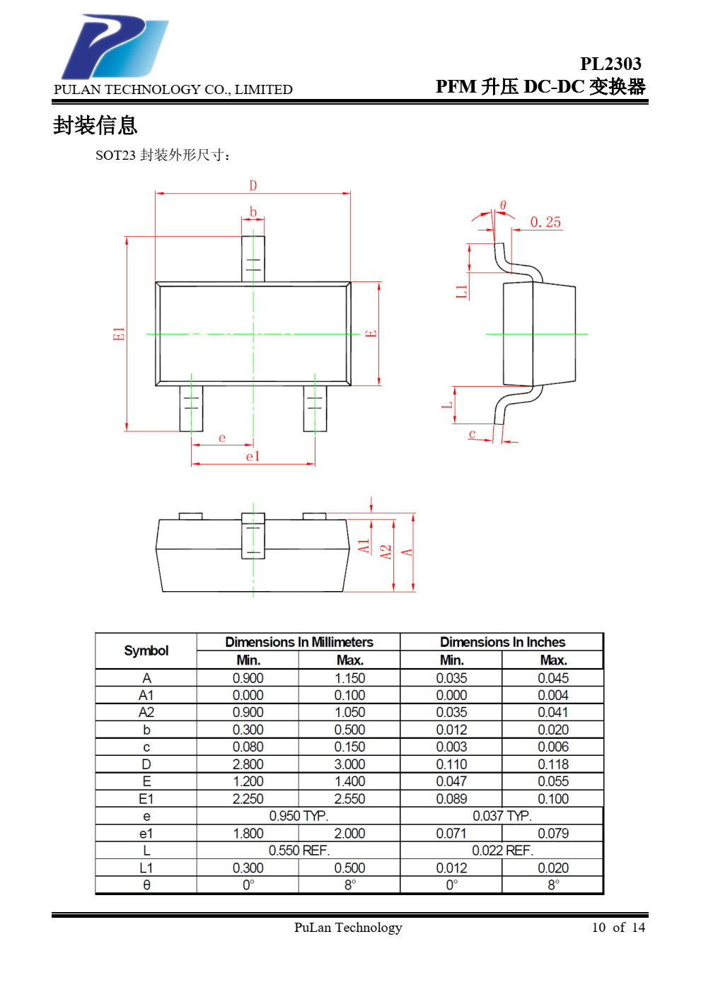 PL2303 系列产品是一种高效率、低 纹波、工作频率高的 PFM 升压 DC-DC 变 换器
