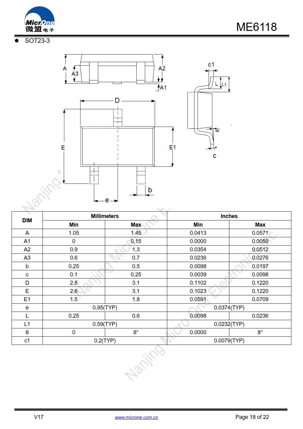 ME6118系列具有高精度、低噪音、，  LDO电压调节器，能够提供  一种输出电流超过1A