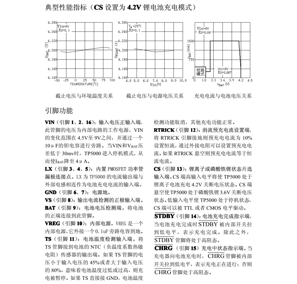 TP5000是一款开关降压型单节锰锂电池/磷酸铁锂电池充电管理芯片