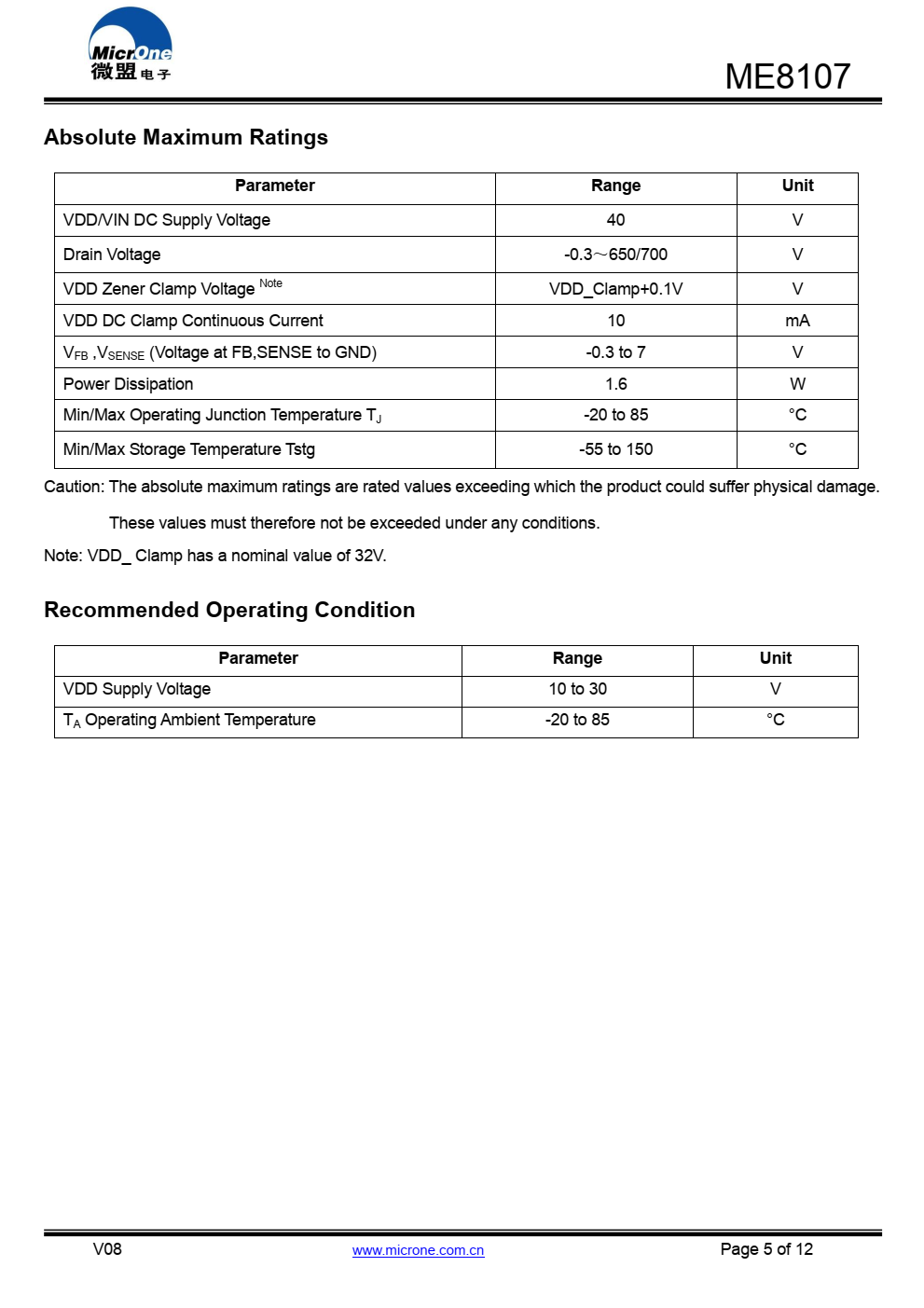 ME8107集成了PWM控制器和高性能  650V/2A或700V/2A的电压功率MOSFET。