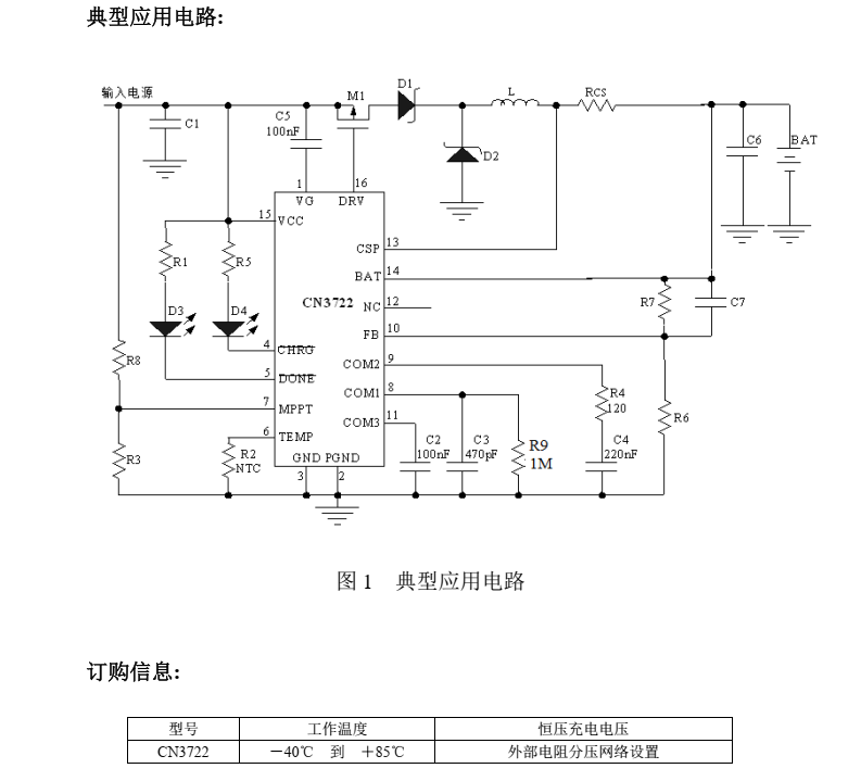 锂电池充电芯片CN3722
