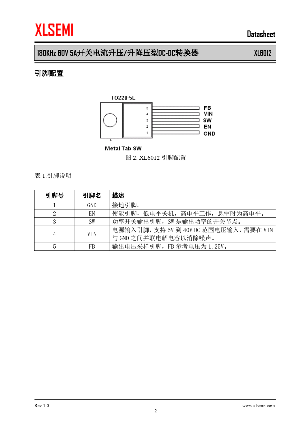XL6012是一款专为升压、升降压设计的单片集成电路，可工作在DC5V到40V输 入电压范围，低纹波，内置功率MOS