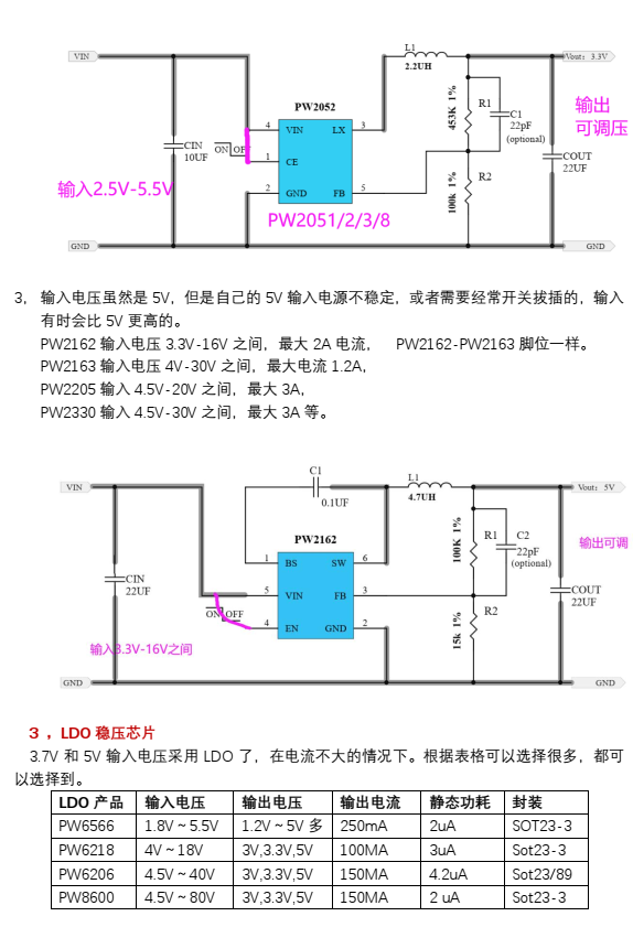 3.7V降压3.3V芯片，5V降压3.3V的升降压IC