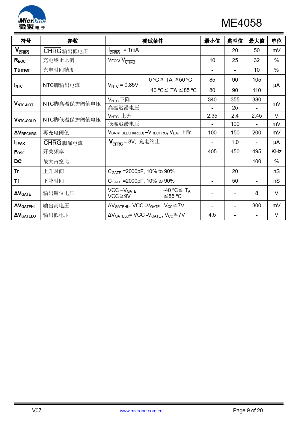 ME4058 是一款具有涓流，恒流，恒压充电模式的锂 电池充电控制芯片