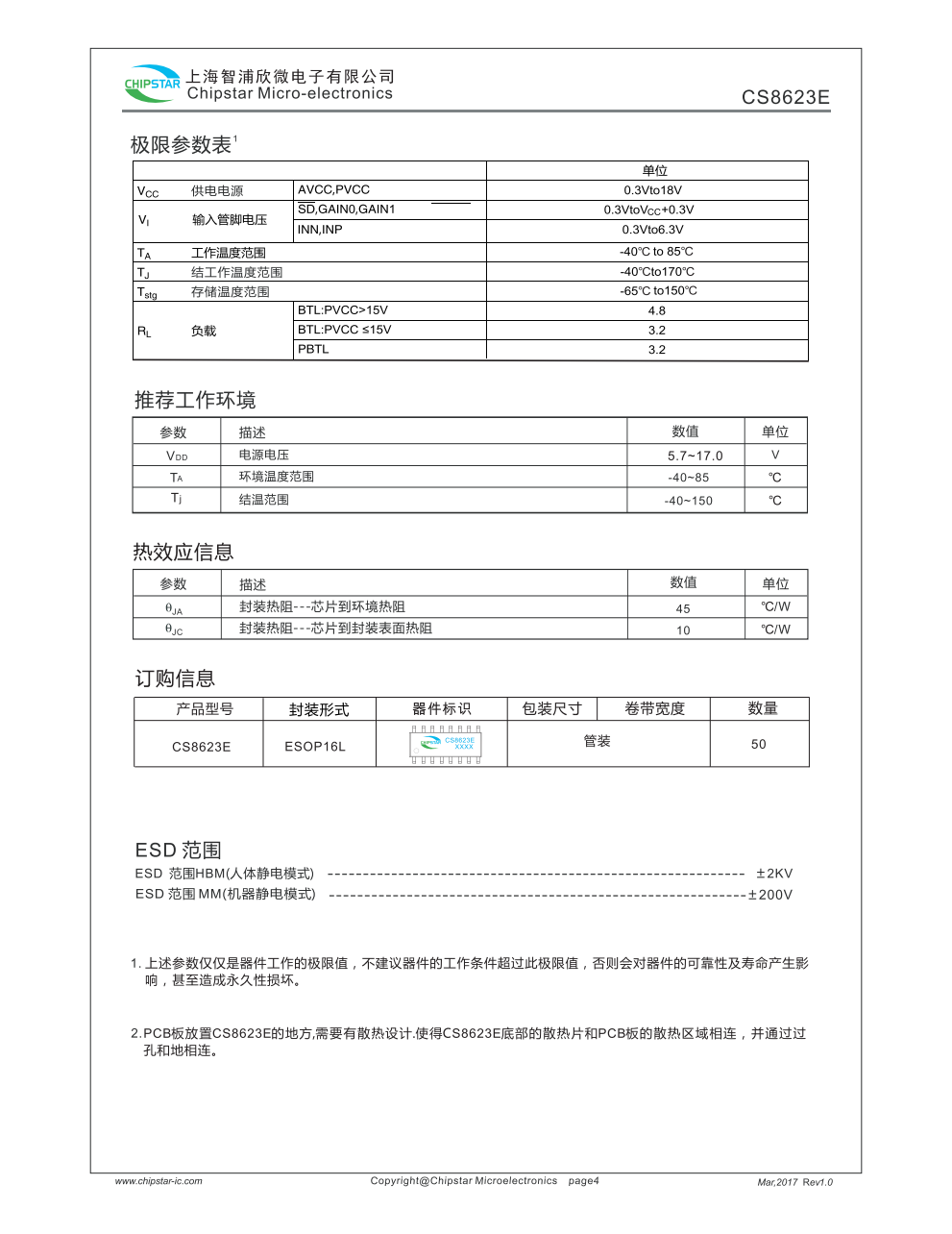 CS8623E是一款35W单声道高效D类音频功率放大电路