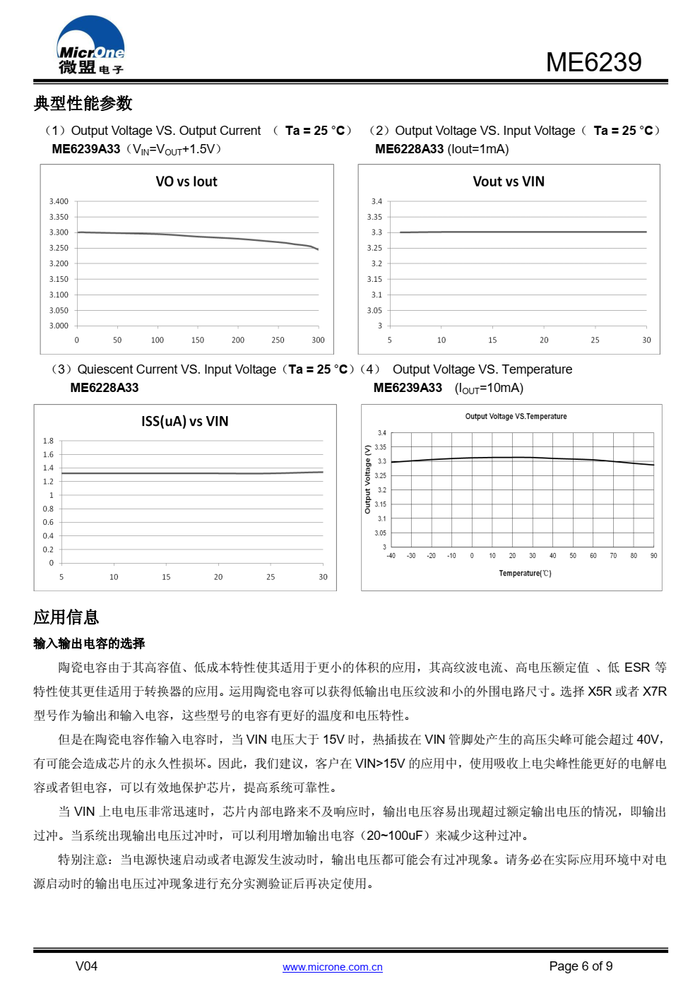 ME6239 是一款采用 CMOS 工艺制作的低压差、 低功耗线性稳压器，内置基准电路、误差放大器以及 反馈电阻网络