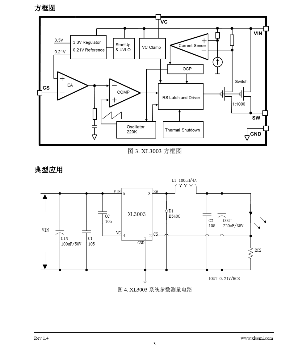 XL3003是一款降压恒流型LED驱动器，可工作在DC8V到36V输入电压范围