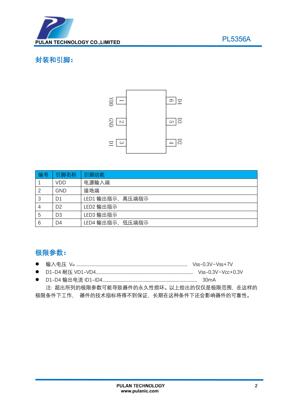 PL5356A 是一款单节锂电池电量指示芯片，该芯片采用 CMOS 工艺实现，体积小，便于便 携式产品安装