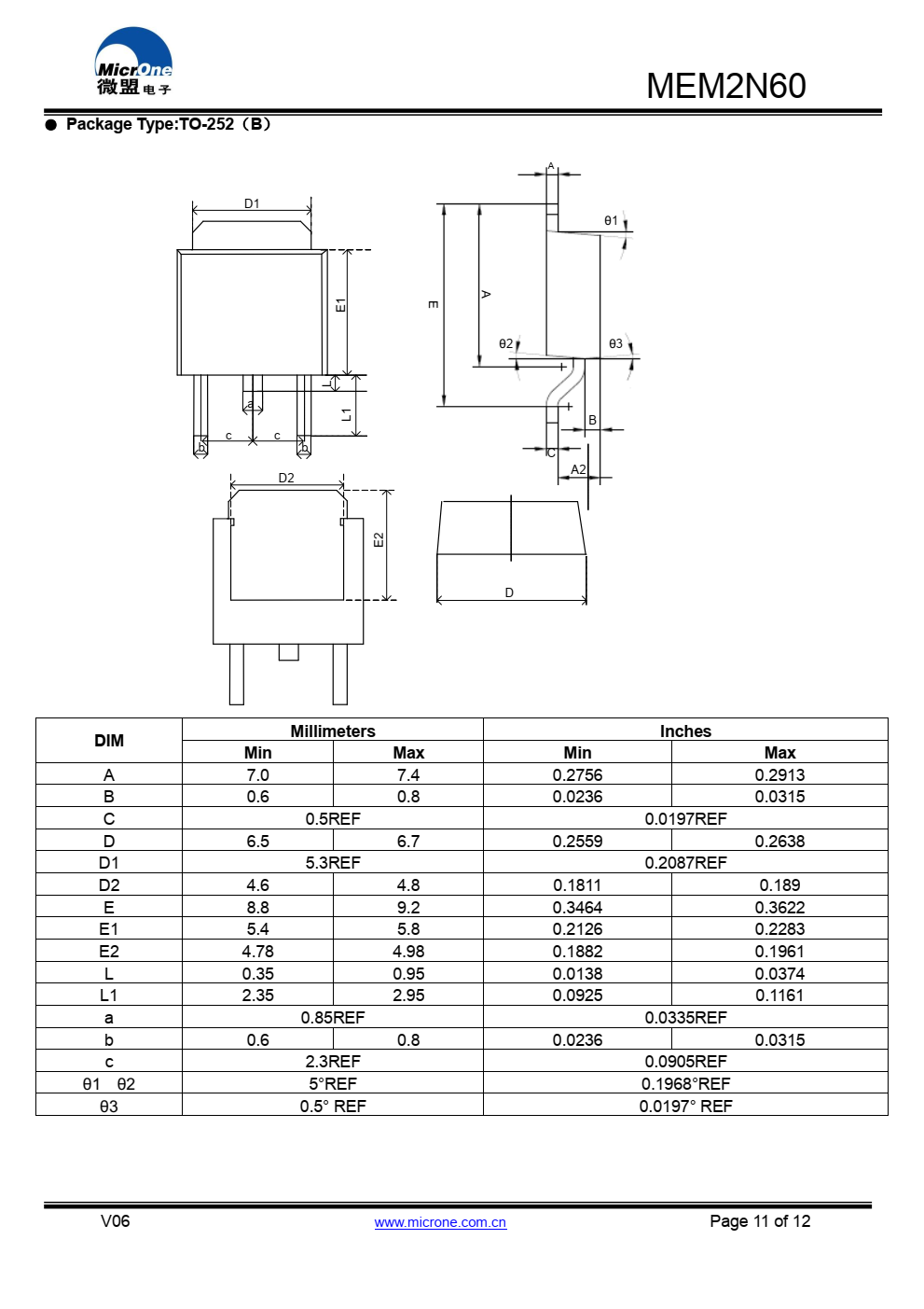 MEM2N60 N沟道功率MOSFET