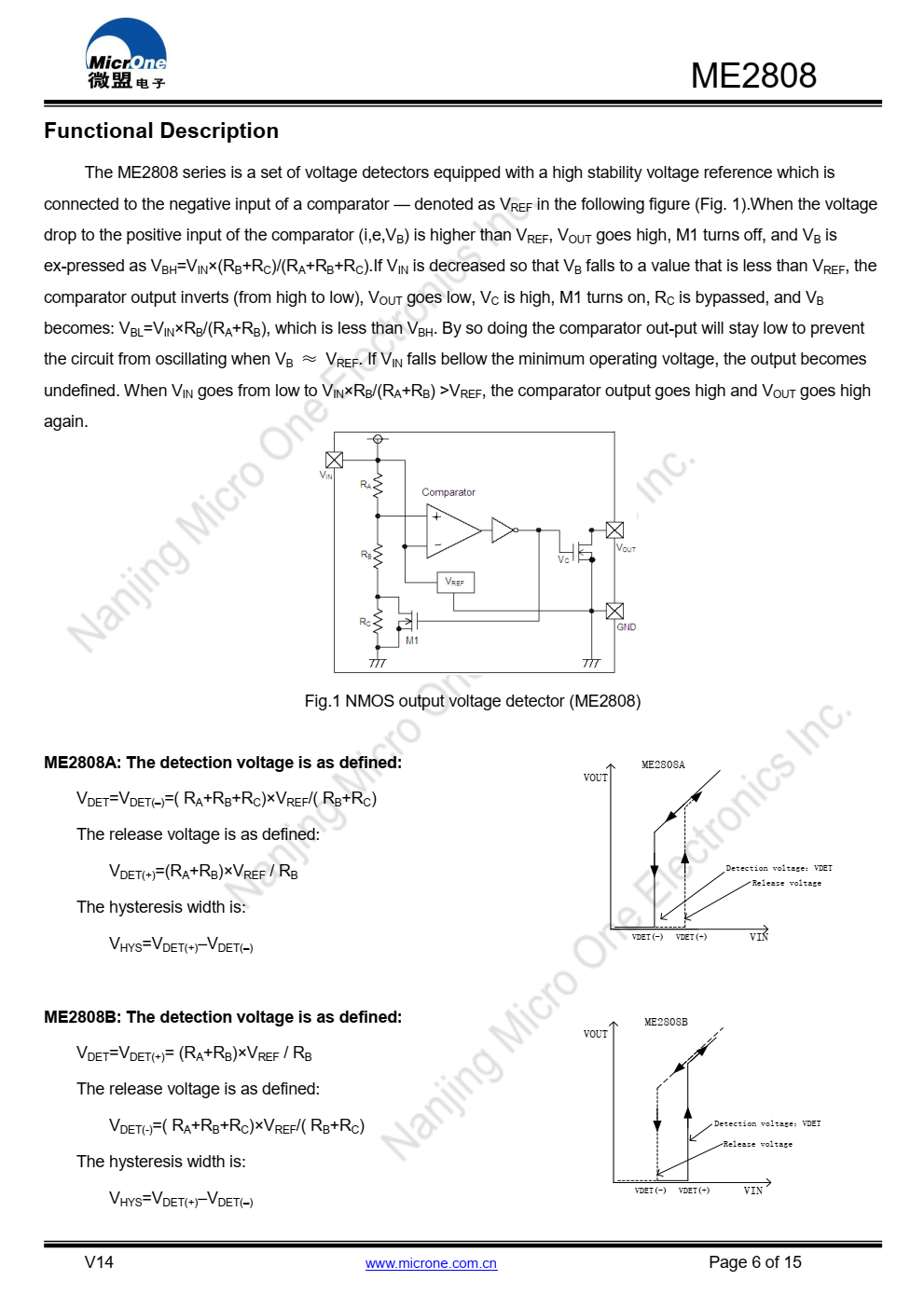 ME2808系列是一套三端低压开关  NMOS中实现的电源电压检测器  技术系列中的每个电压检测器