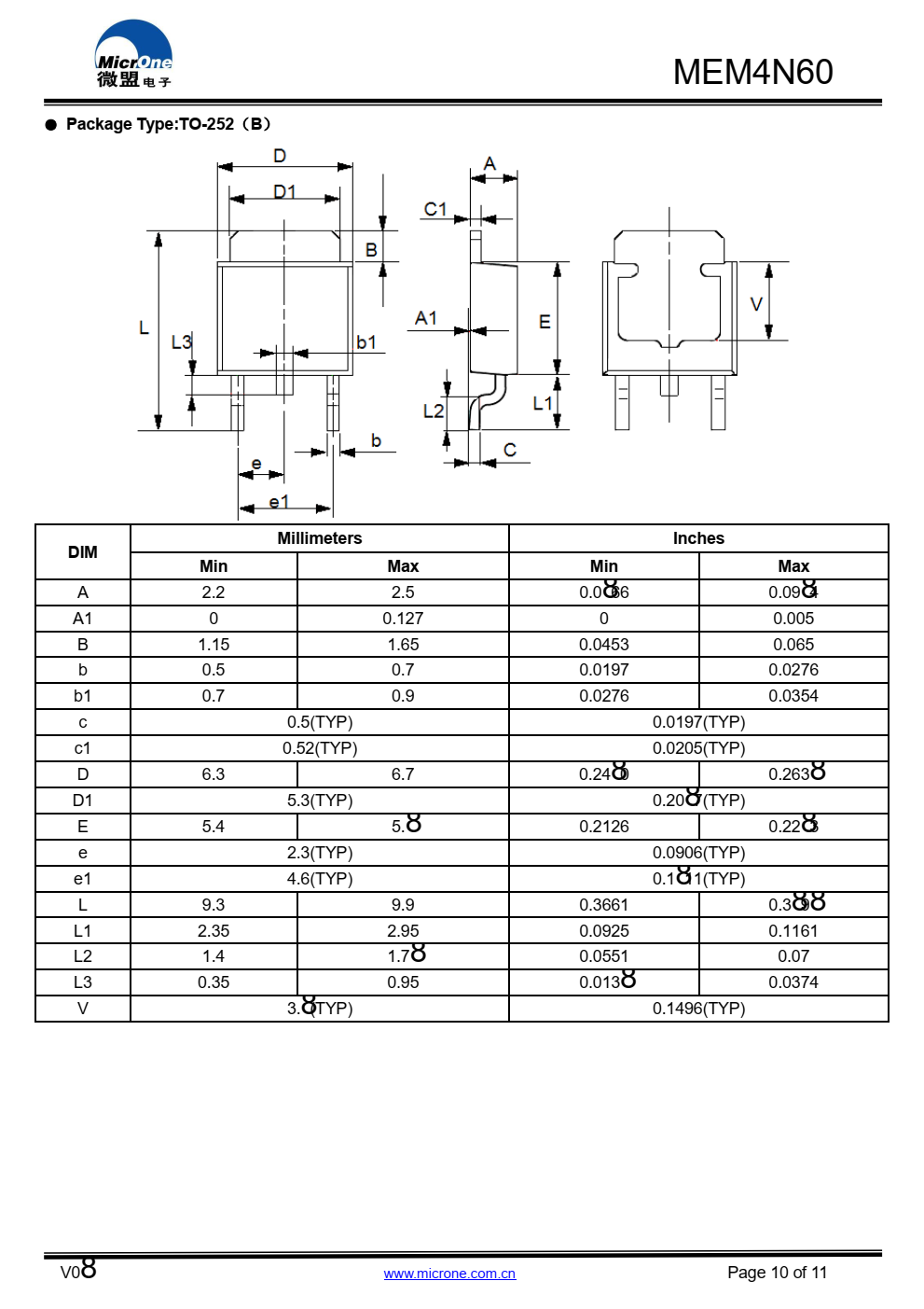 MEM4N60 N沟道功率MOSFET