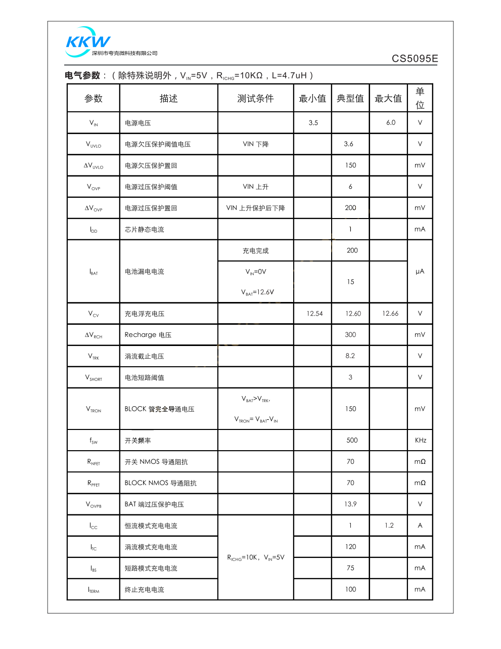 CS5095E是一款5V输入,最大1.2A充电电流,支持三节锂离子电池的升压充电管理IC