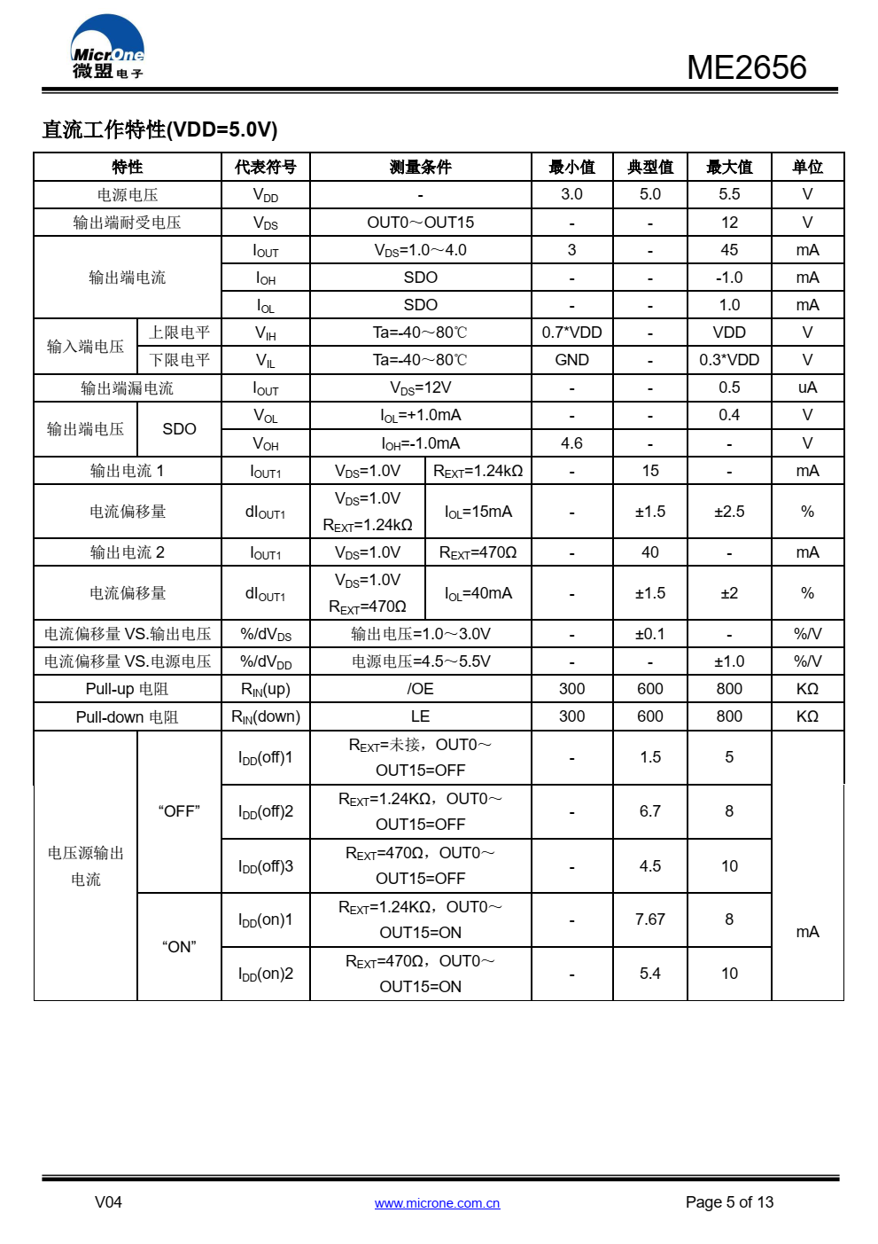 ME2656是一款专用于LED显示屏的低压差、高精度 16位恒流驱动芯片