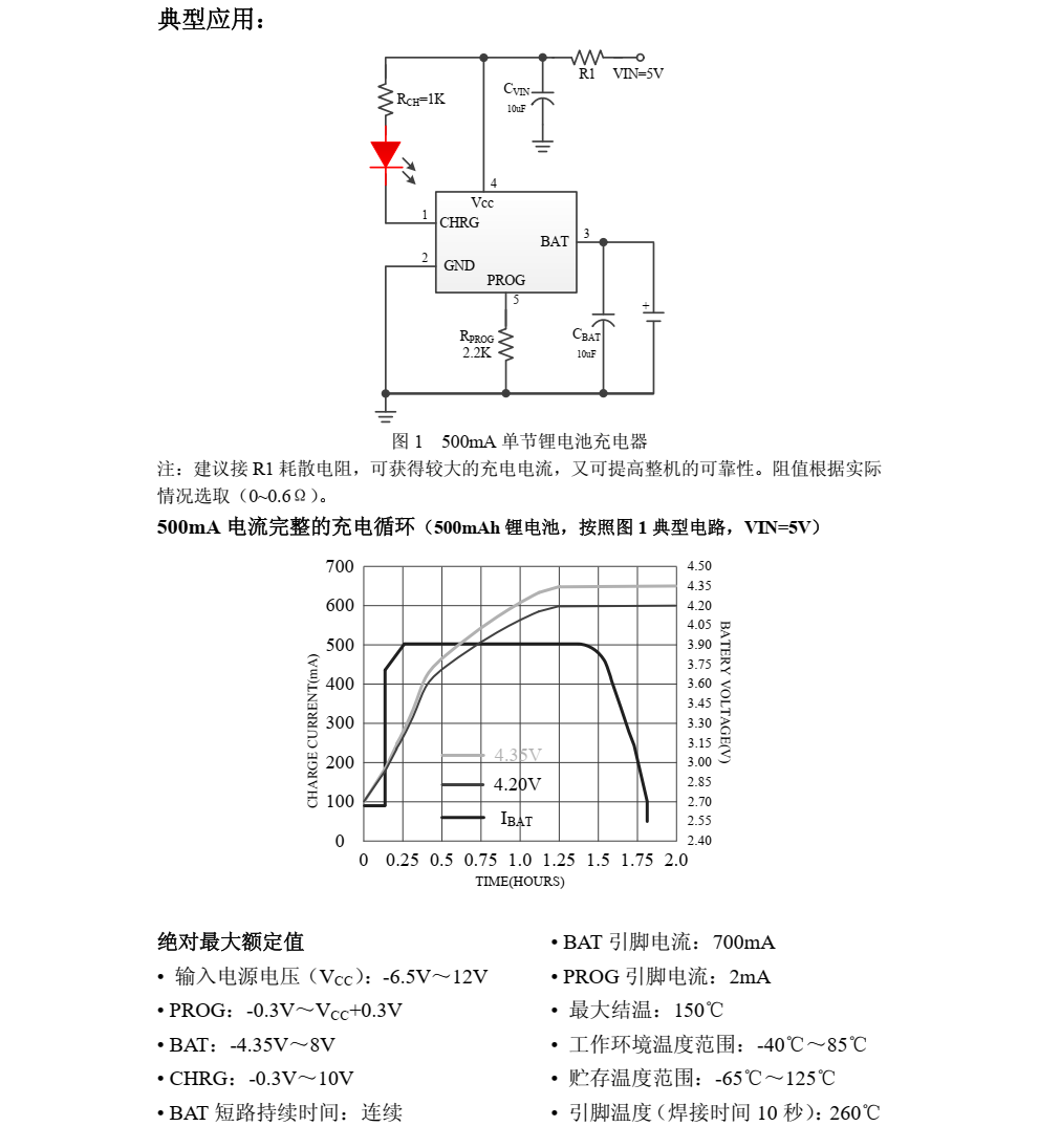 TP4065 是一款完整的单节锂电池充电器