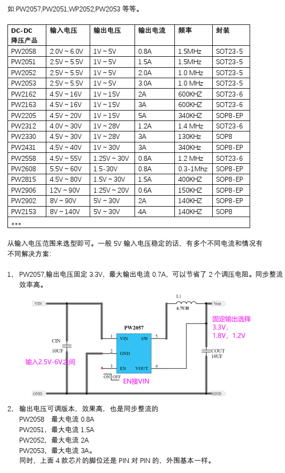 3.7V降压3.3V芯片，5V降压3.3V的升降压IC