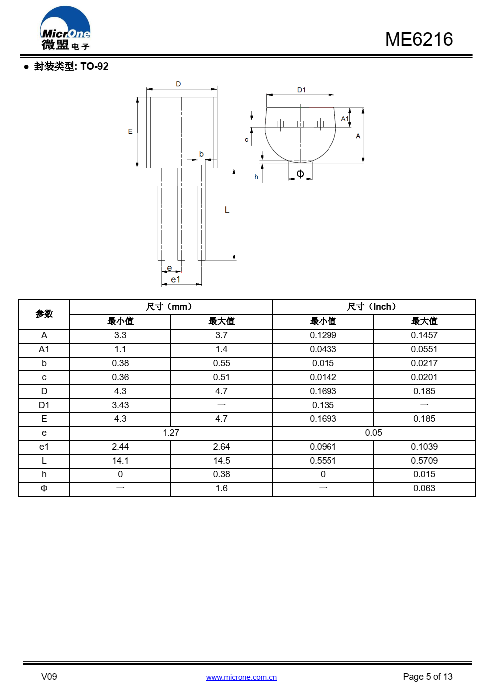 ME6216 系列是高精度、低功耗、 采用 CMOS 技术 制造的正电压稳压器