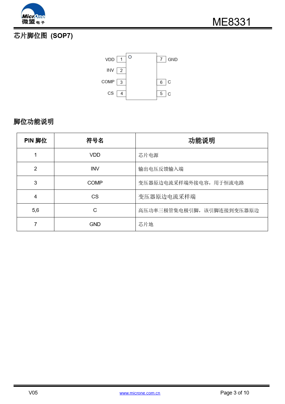 ME8331 是一款满足六级能效标准原边反馈准谐振 模式的小功率 AC/DC 电源控制芯片